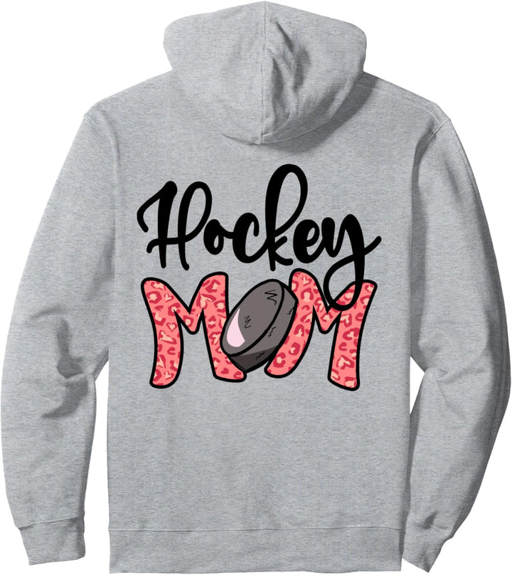 Hockey Mom Leopard Ice Hockey Mama, Mothers Day Hockey Mom Pullover Hoodie