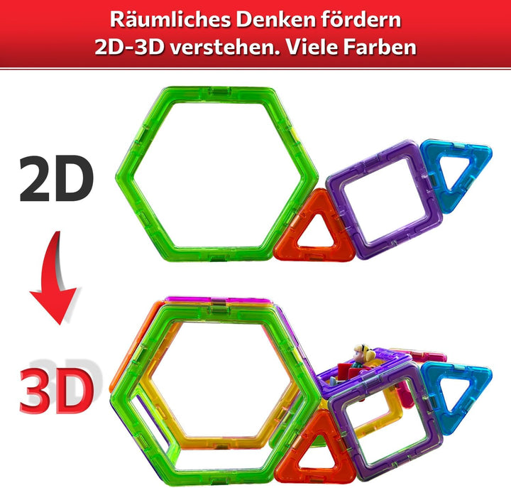 MAGNIKON Magnetische Bausteine, Magnetsteine MK-40 Das Mondauto, 40 Teile, Magnetbausteine Fahrzeuge