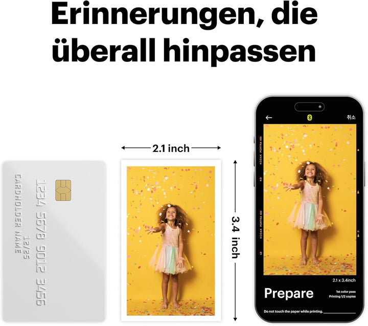 Kodak Mini Shot 2 Retro 4PASS Sofortbildkamera und Tragbarer Fotodrucker 2-in-1, 5,3×8,6 Centimeter