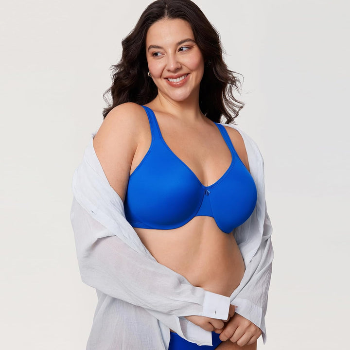 DELIMIRA Damen Minimizer BH mit Bügel Grosse Brüste Starker Halt Seamless Tshirt BHS Soft 70B Funkel