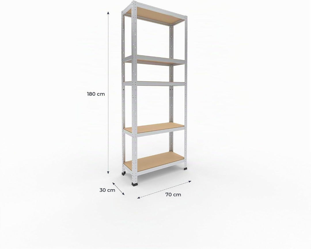 shelfplaza® 180x70x30cm HOME Schwerlastregal verzinkt/Metallregal mit 5 Böden/Kellerregal Metall, Ga