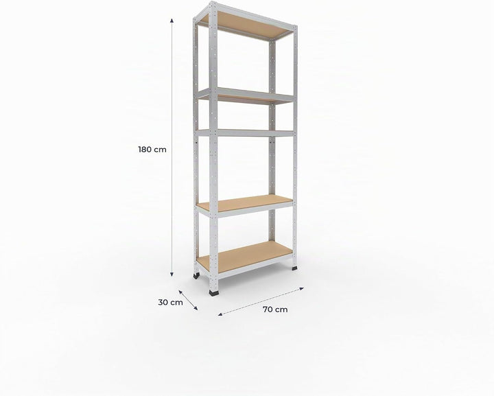 shelfplaza® 180x70x30cm HOME Schwerlastregal verzinkt/Metallregal mit 5 Böden/Kellerregal Metall, Ga