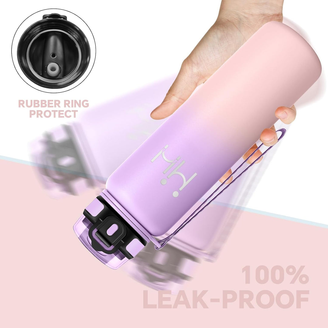 Thermosflasche 1l - Trinkflasche Edelstahl - Metall Trinkflasche - 100% Auslaufsichere - Thermosflas