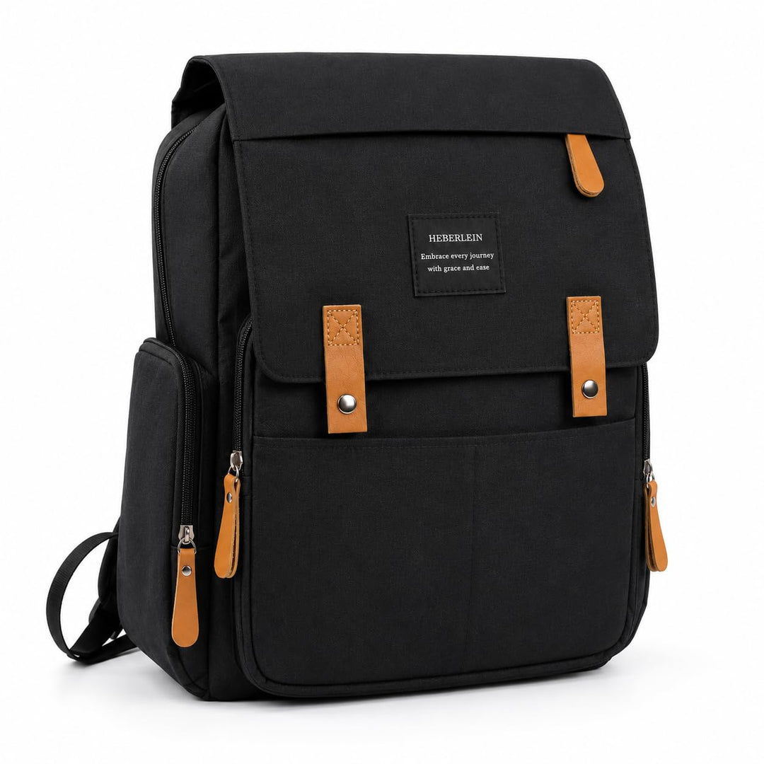 Heberlein Prestige Baby Wickelrucksack - grosse Wickeltasche für Mama &amp; Papa, wasserabweisend mit vi