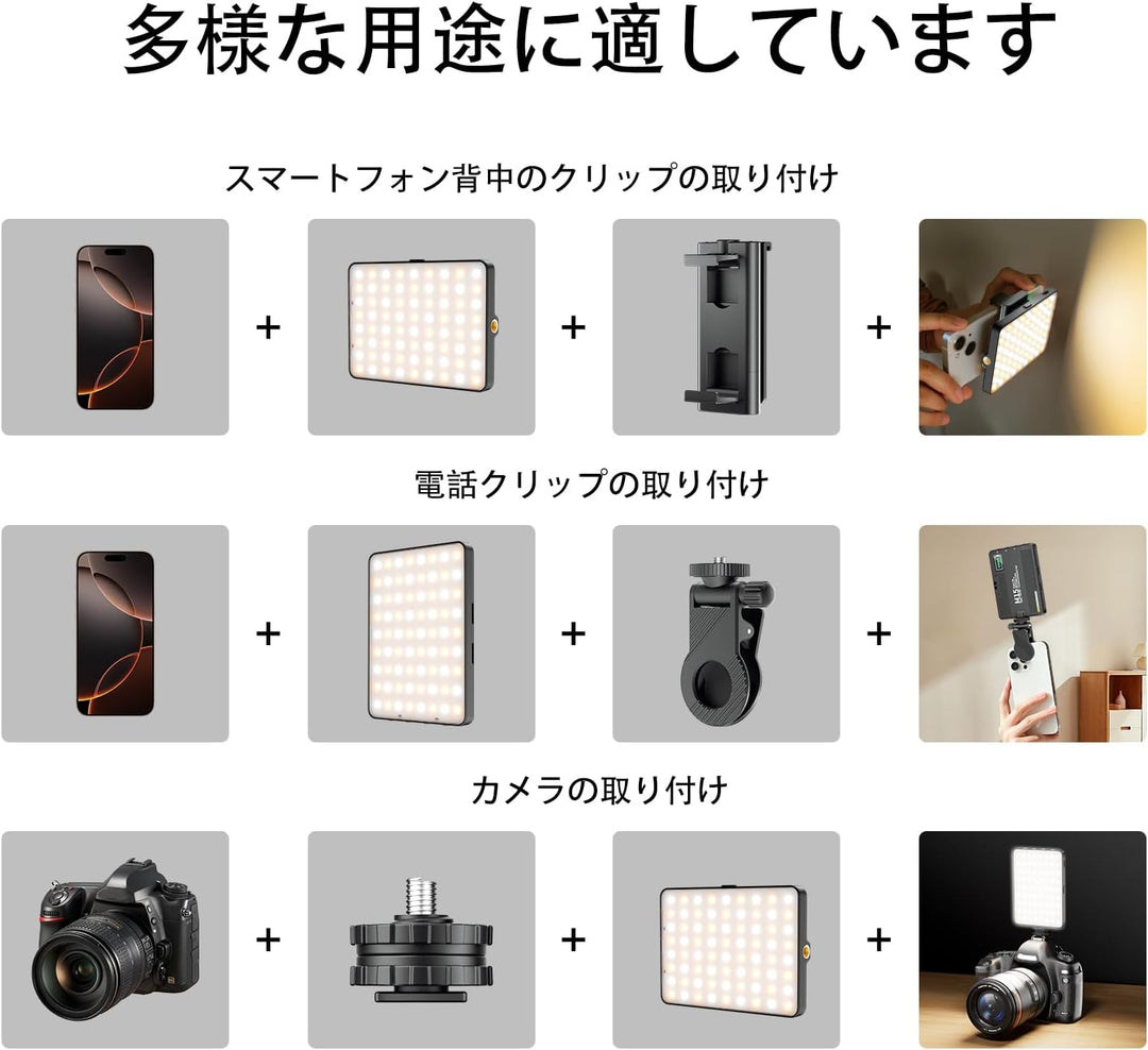 Tragbare Selfie Light Videokonferenzbeleuchtung mit Clip und Kamerastativ-Adapter