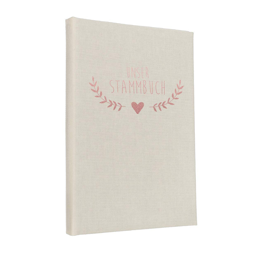 Stammbuch der Familie Boho Creme - 21,0 cm x 15,0 cm - Buchbinderleinen Stammbuch Hochzeit - Familie