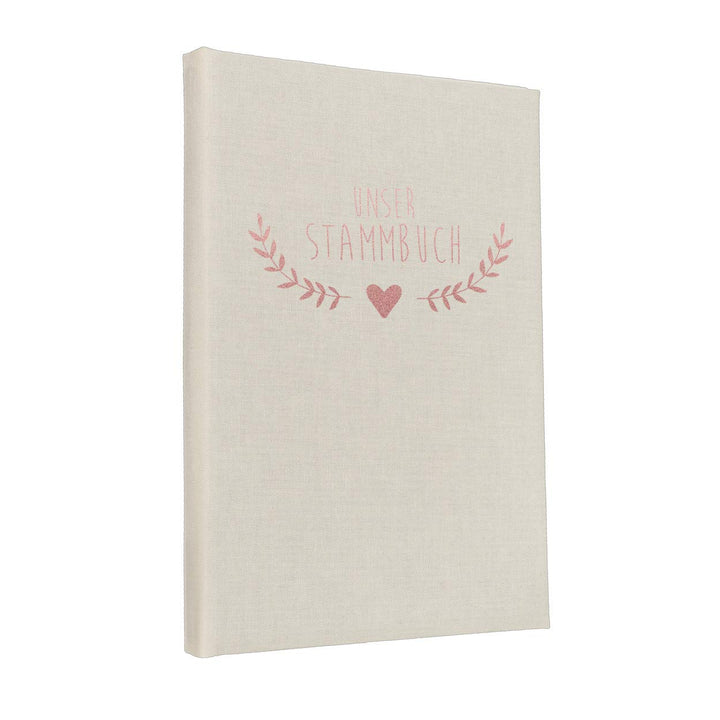 Stammbuch der Familie Boho Creme - 21,0 cm x 15,0 cm - Buchbinderleinen Stammbuch Hochzeit - Familie