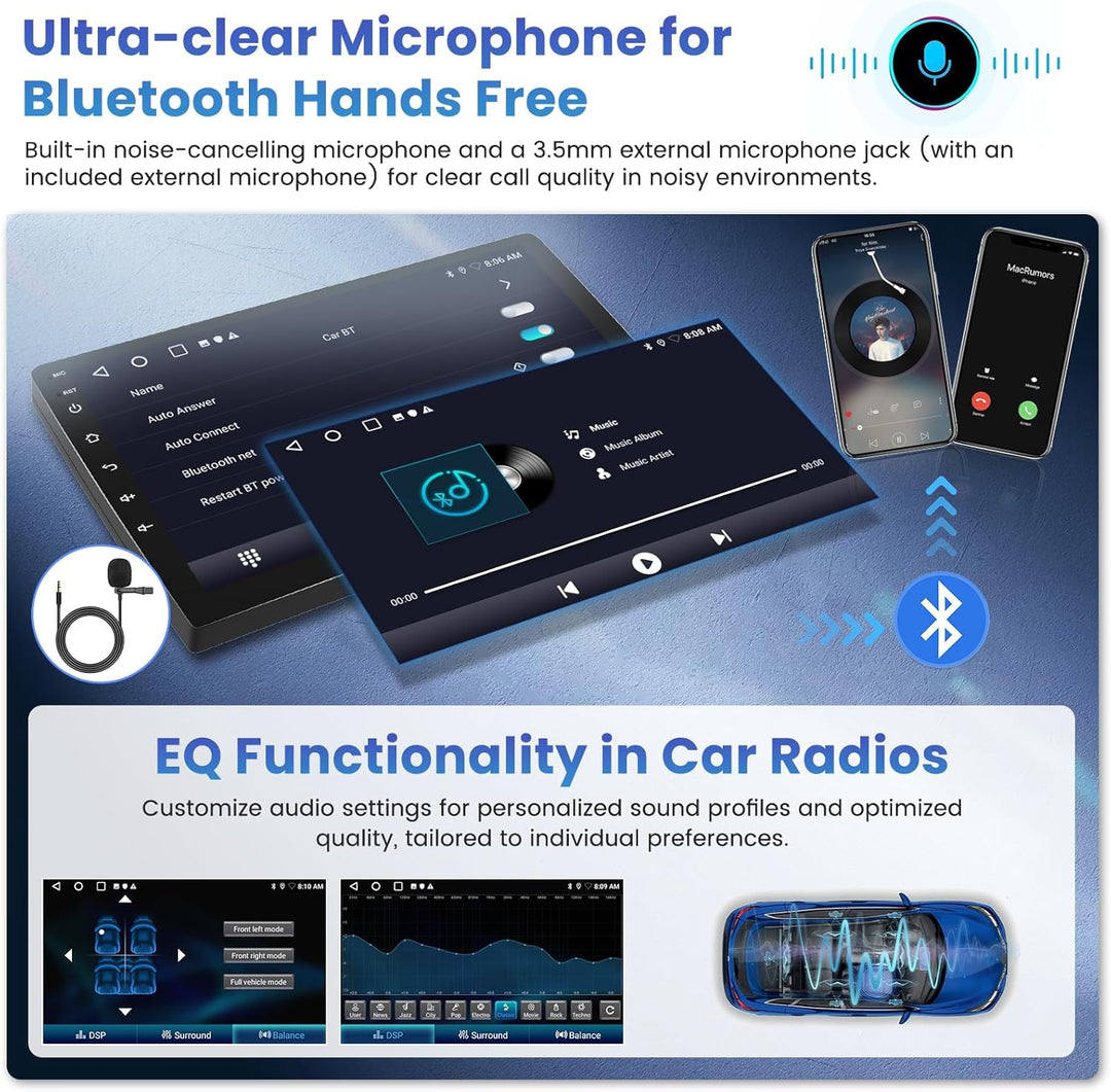 Inefala Autoradio für Peugeot 107/Toyota Aygo/Citroen C1 2004-2014, 2G+64G Android 15, Wireless Carp