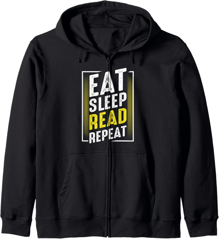 Eat Sleep Read Repeat Buch Lesen Leser Leseratte Geschenk Kapuzenjacke