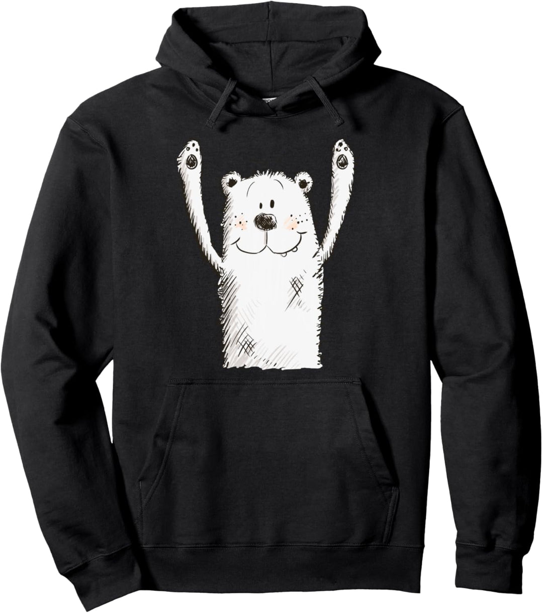 Happy Eisbär I Teddy Bären Design I Wildtier Bär Fun Pullover Hoodie