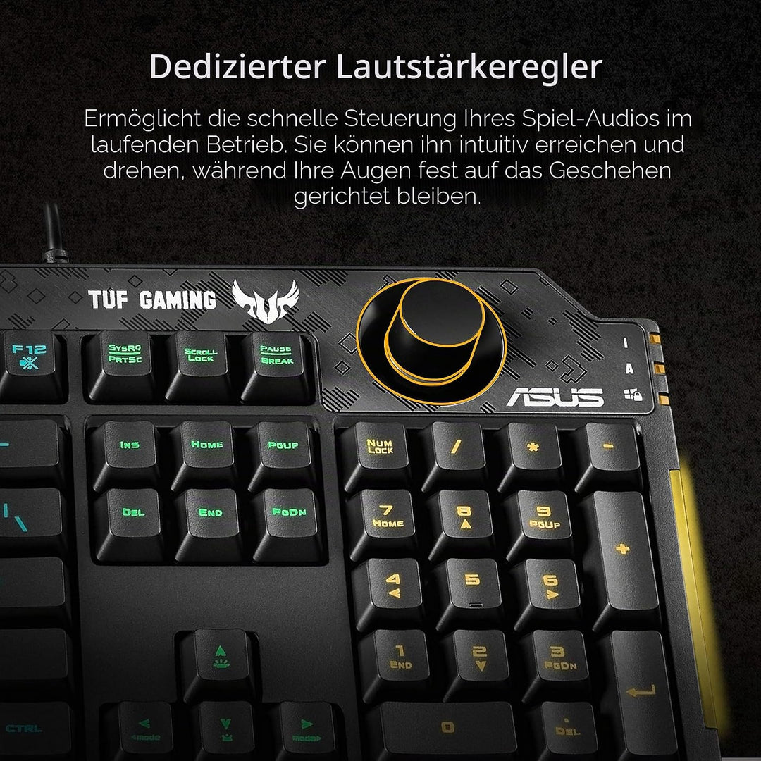 ASUS Tastatur K1 Gaming Keyboard französisches Layout 90MP01X0-BKFA00, Schwarz