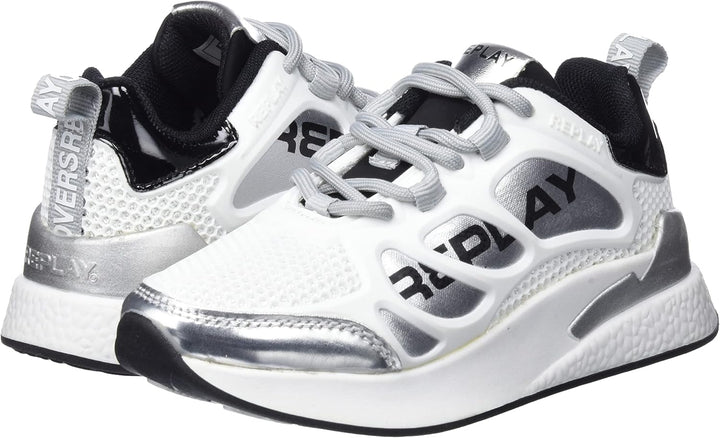 Replay Mädchen Maze Jr Sneaker 30 EU 125white Silver Black, 30 EU 125white Silver Black