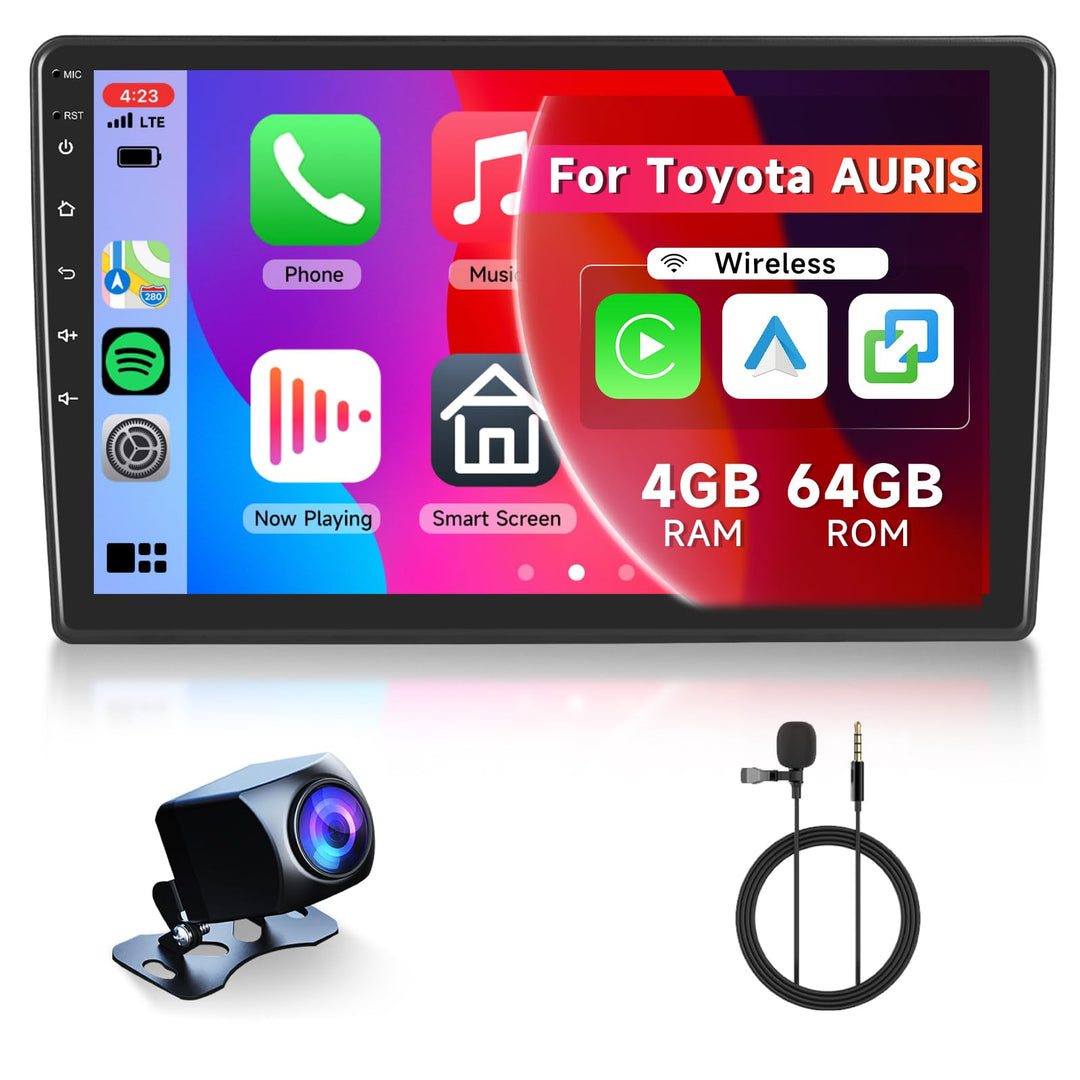 Hodozzy 8 Core 4G+64G Autoradio für Toyota AURIS 2006-2011 Android 10.1 Zoll IPS Touchscreen GPS Nav