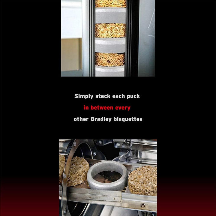 Bisquette Saver Pucks für Bradley Smoker, Set mit 6 wiederverwendbaren Aluminium-Abstandshaltern für