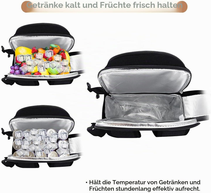 Sunflora Picknickrucksack für 4 Personen mit Decke Picknickkorb Set für 2 Personen mit isolierter Kü