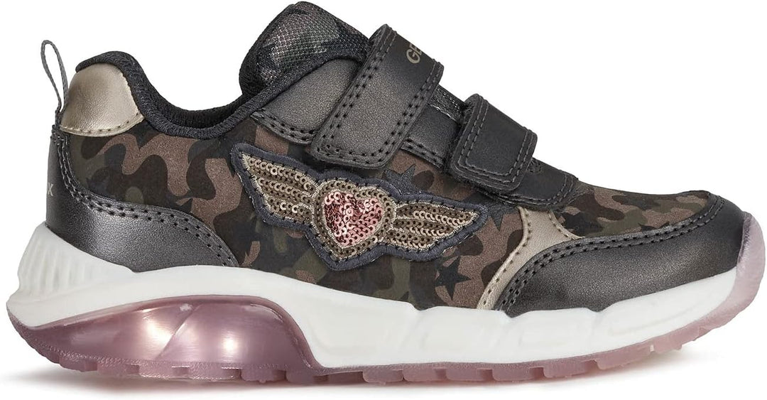 Geox Mädchen J Spaziale Girl A Sneaker 30 EU Dk Grey, 30 EU Dk Grey