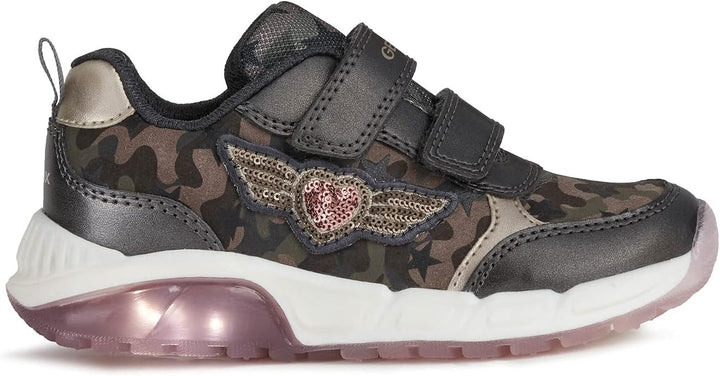 Geox Mädchen J Spaziale Girl A Sneaker 30 EU Dk Grey, 30 EU Dk Grey