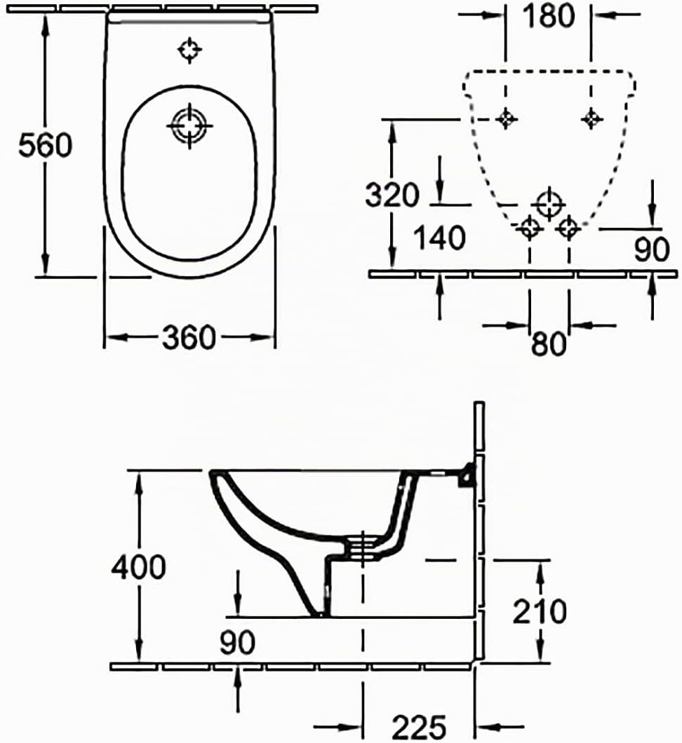 Villeroy &amp; Boch O.Novo Wand-Bidet 36x56 cm. Weiss