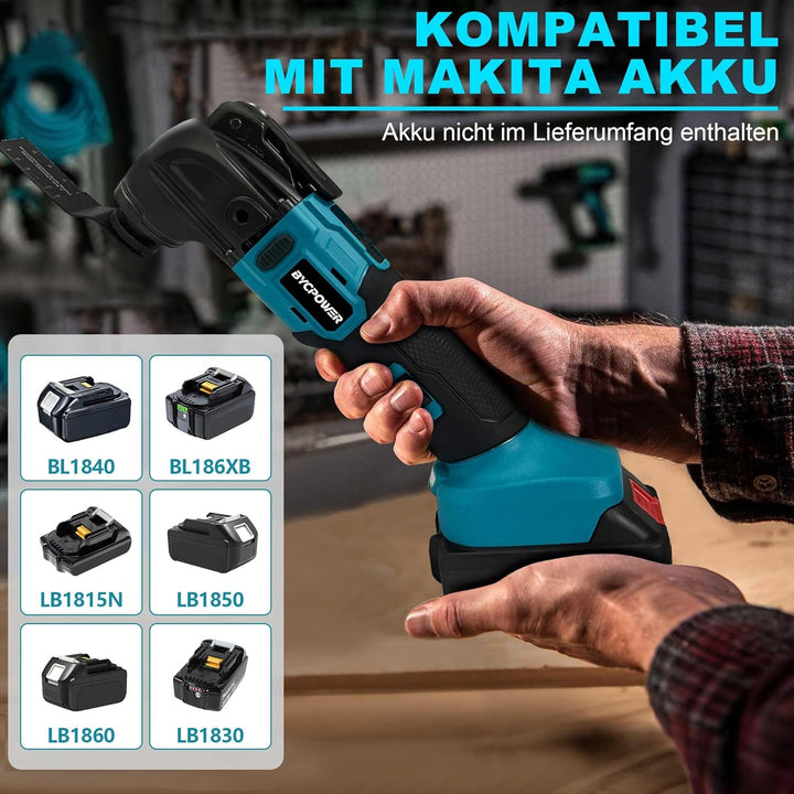 Akku-Multifunktionswerkzeug Satz für Makita Akku 18V Li-Ion, 23 Zubehör Multitool Oszillationswerkze
