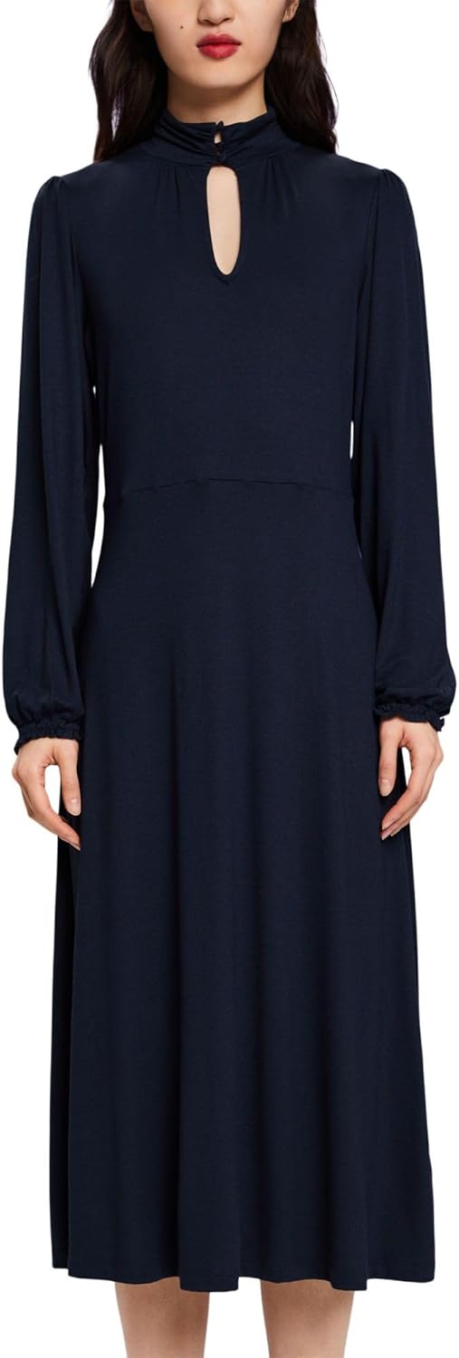 ESPRIT Midikleid aus Jersey, LENZING™ ECOVERO™ XXS Navy, XXS Navy