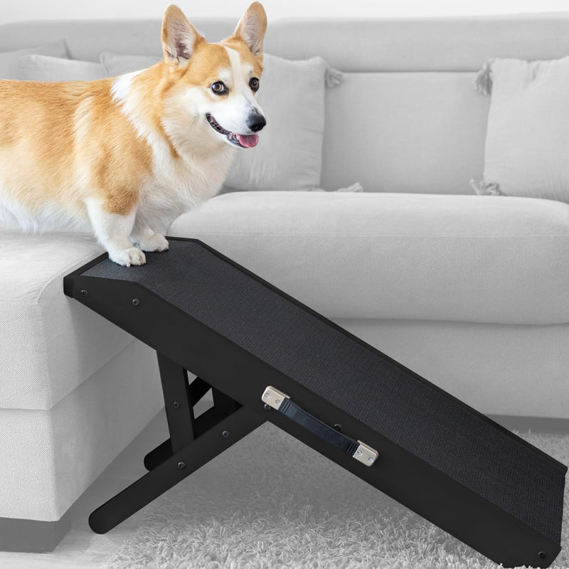 Hunderampe - Hundetreppe für kleine Hunde und grosse Hunde - Einstellbar 18-53 cm - Für Bett Sofa -