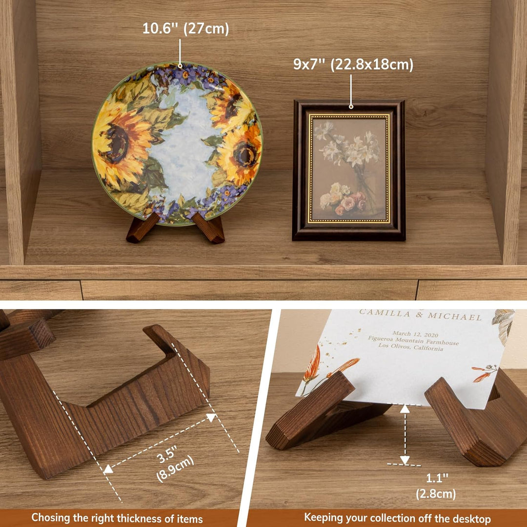 Schalenständer zur Präsentation, 3er Pack 4,5-Zoll-Schalenhalter, Holz-Aufsteller, Ständer für gross