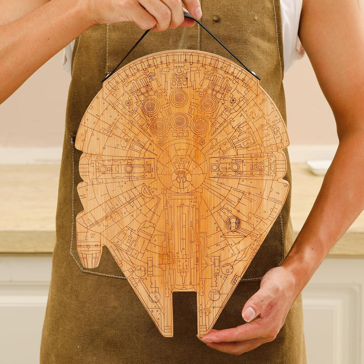 Millennium Falcon Personalisiertes Schneidebrett personalisierbar für Hochzeit Einweihungsfeier Jahr