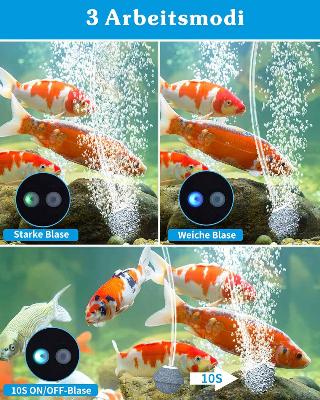 Biling Solar Teichbelüfter mit akku, 2.5W Solar Sauerstoffpumpe für Teich Teichbelüfter Solar Aquari