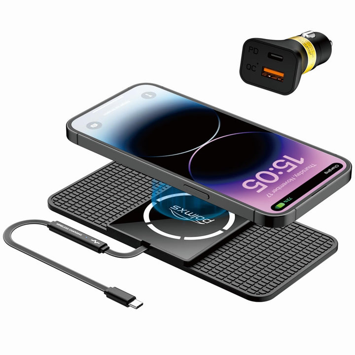 Polmxs für MagSafe Auto Ladegerät Pad,15W Schnellladung Magnetische Wireless Charger Auto Magnetisch