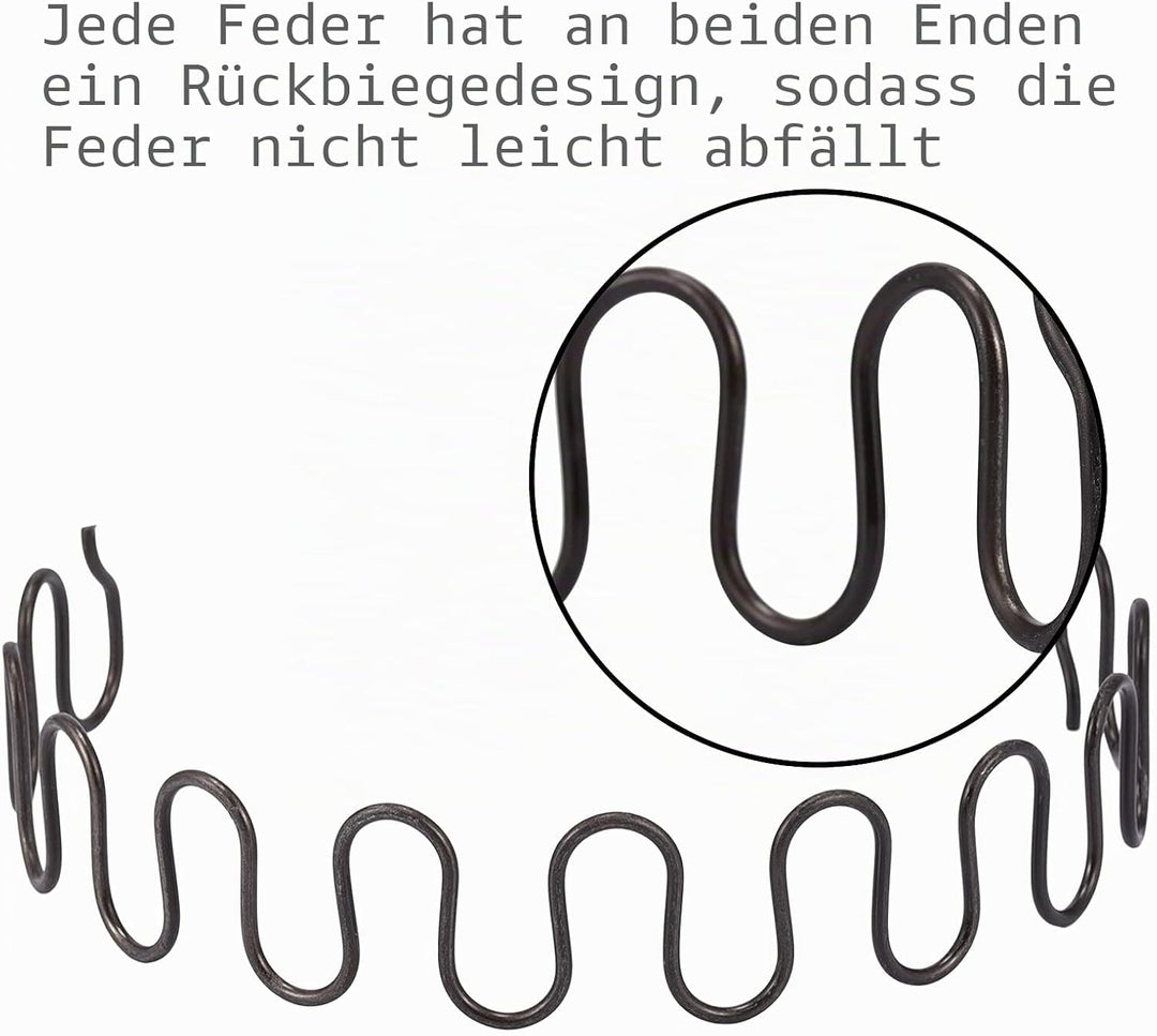 Carkio Ersatz-Federn für Sofa, 4 Stück, 31in (78.74 cm) Feder mit 16 Stück S-Clips, 4,0 Draht-Durchm