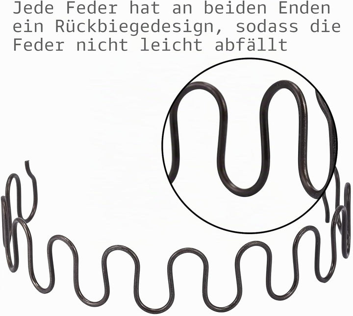 Carkio Ersatz-Federn für Sofa, 4 Stück, 31in (78.74 cm) Feder mit 16 Stück S-Clips, 4,0 Draht-Durchm