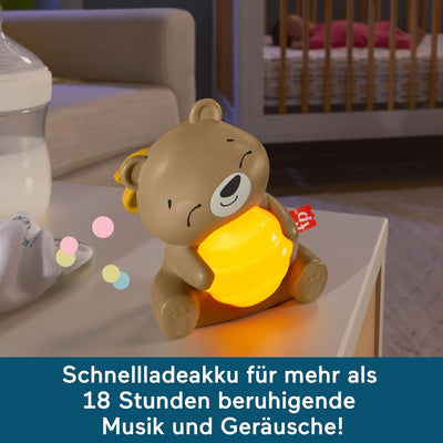 Fisher-Price Beruhigendes Bärchen Spieluhr zum Mitnehmen für Babys mit Nachtlicht und einstellbarem