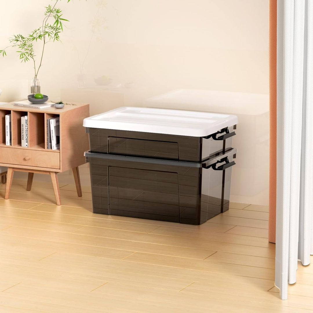 Cetomo 65L*3 Plastic Storage box, Tote box,Organizing Container with Durable Lid and Secure Latching