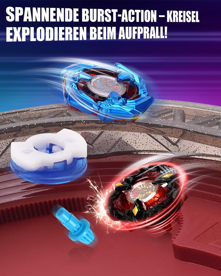 X Battle Arena Ultimate Set – 12 Kreisel, 3 Starter und 1 Stadion für rasante Duelle, Wettkampf-Krei