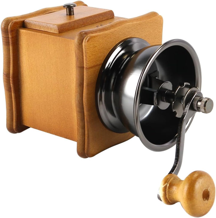 Manuelle Kaffeemühle, Kaffeemühle, Kaffeebohnenmühle, Vintage-Holz-Kaffeemühle mit einstellbarer Zah