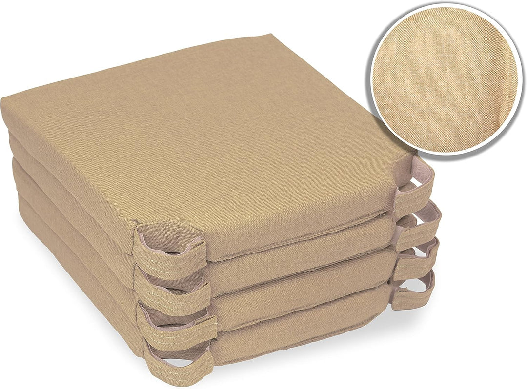 sunnypillow 4er Set Stuhlkissen mit Klettverschluss Polsterauflage Auflage für Stühle - Indoor/Outdo