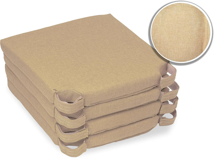 sunnypillow 4er Set Stuhlkissen mit Klettverschluss Polsterauflage Auflage für Stühle - Indoor/Outdo
