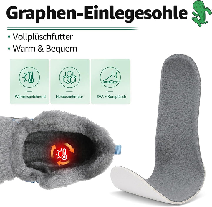 SAGUARO Winter Barfussschuhe Warm Gefüttert Winterschuhe für Damen Herren,EU Gr.36-48 41 EU Lichtbla