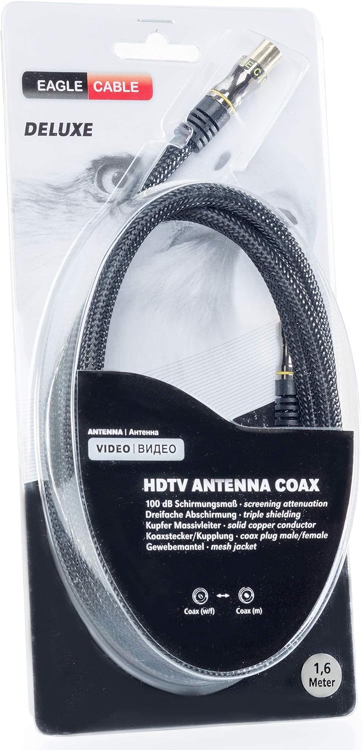Eagle Cable by INAKUSTIK – 10038016 – Deluxe Koax-Antennenkabel (m -> w) | für hochauflösende HDTV-F