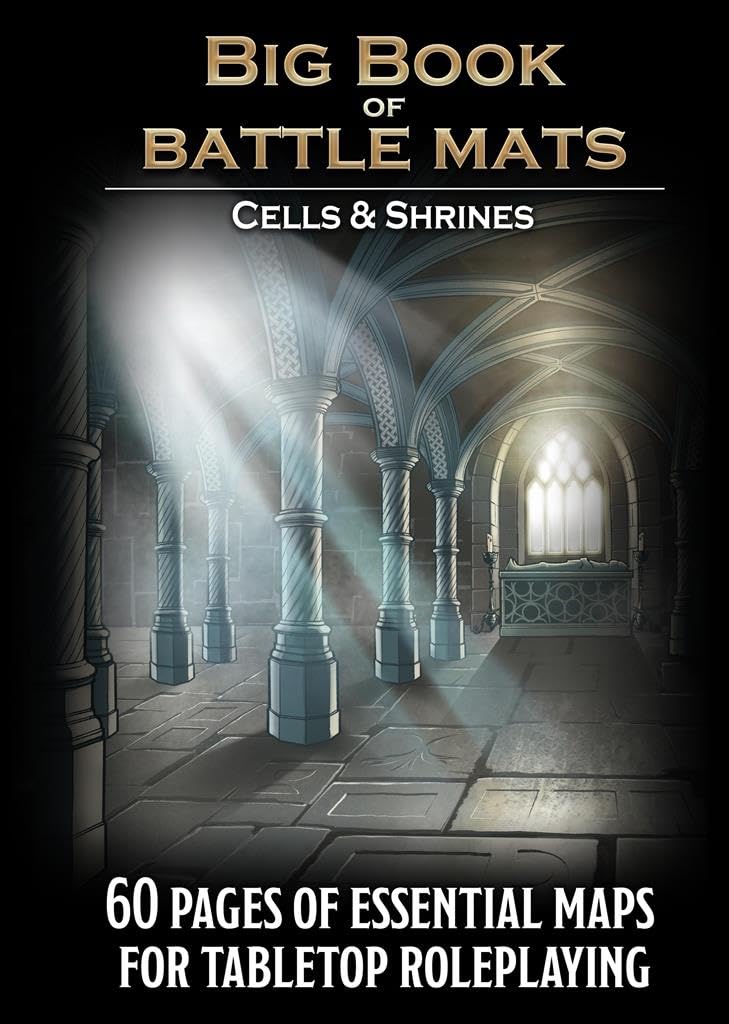 Loke BattleMats | Big Book of Battle Mats Cells & Shrines - Karton, Mehrfarbig, 15 cm x 15 cm, 168+