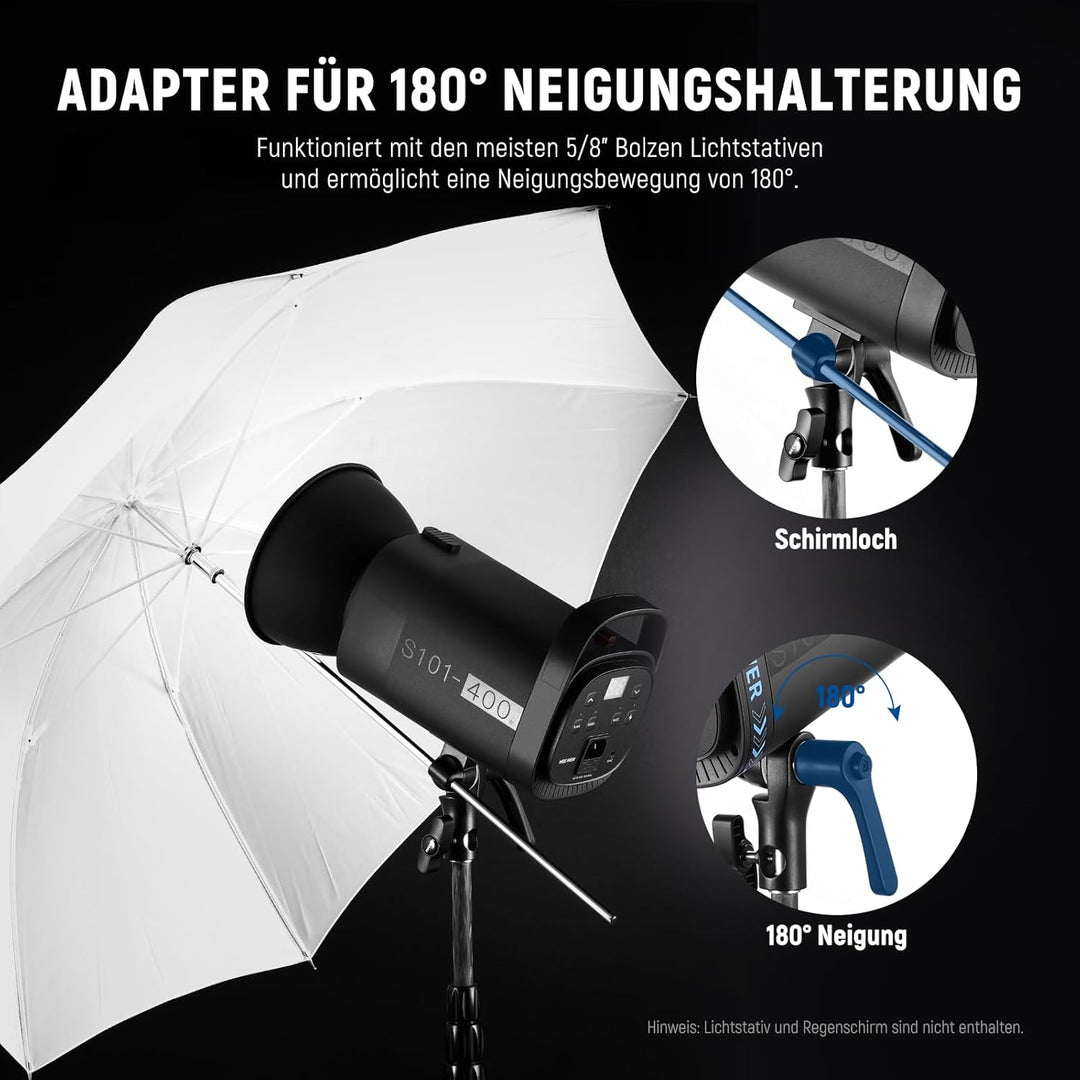 NEEWER 800W Studio Monolight Blitzlicht Set (2er Pack), S101-400W 5600K Studio Flash mit 150W Einste