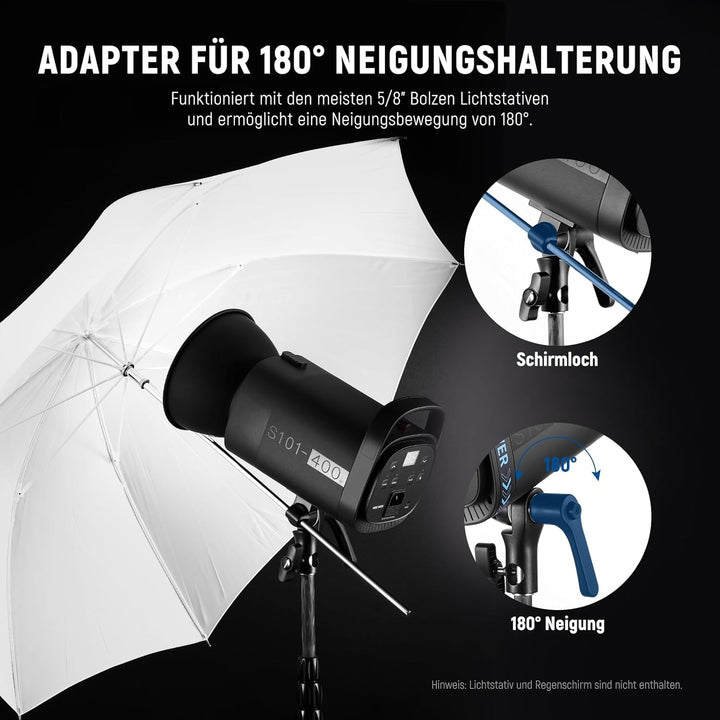 NEEWER 800W Studio Monolight Blitzlicht Set (2er Pack), S101-400W 5600K Studio Flash mit 150W Einste