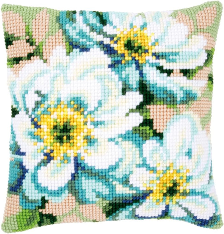 Vervaco Kreuzstichkissen Kreuzstichpackung, Stramin, weiss, 40 x 40 x 0,3 cm