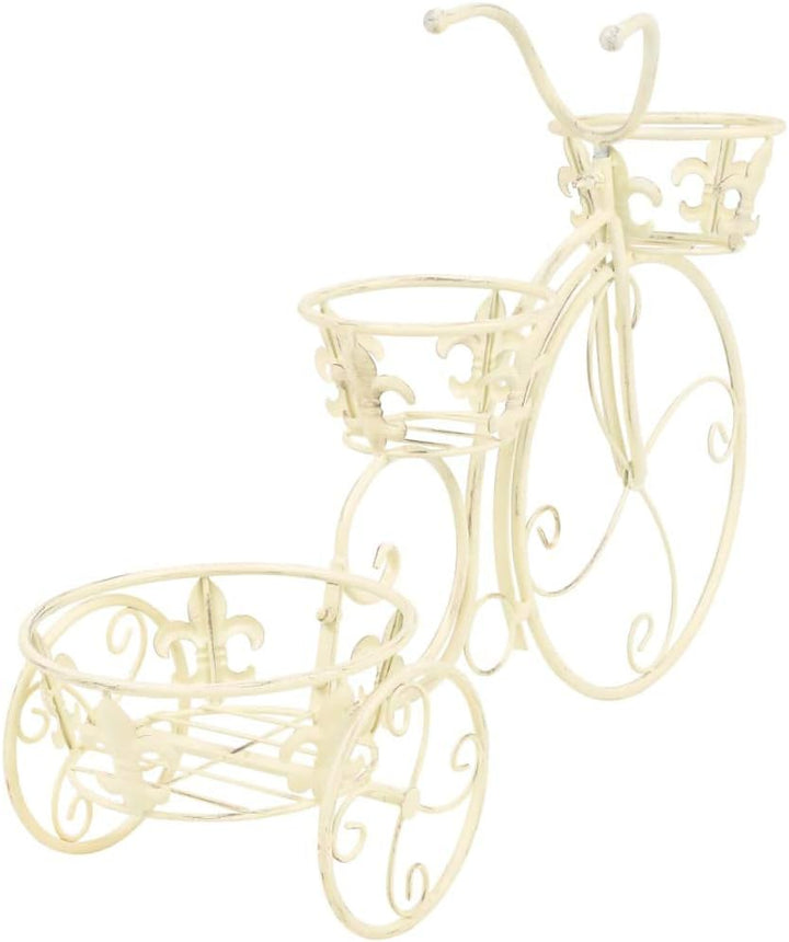 Festnight Blumentreppe Metall Pflanzentreppe Pflanzenst?nder Blumenregal Dekoration Fahrradform Vint
