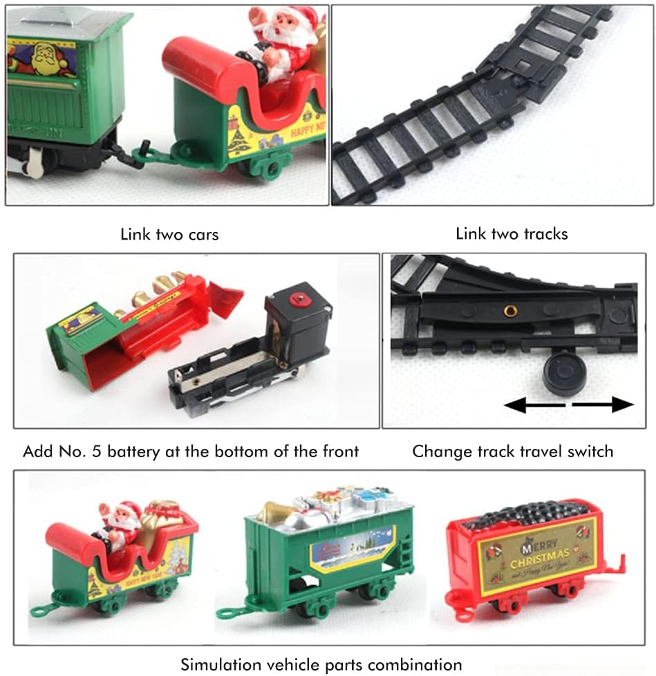 Elektrisches Weihnachtseisenbahn-Set für unter den Weihnachtsbaum, Weihnachtszug Kinderspielzeug, Ei