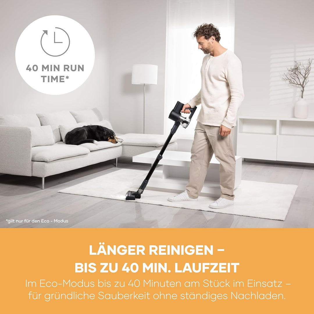 Severin Akku-Staubsauger kabellos, nur 1,5 kg/130W/40 Min., 0,5L, Verstaufunktion, höhenverstellbare