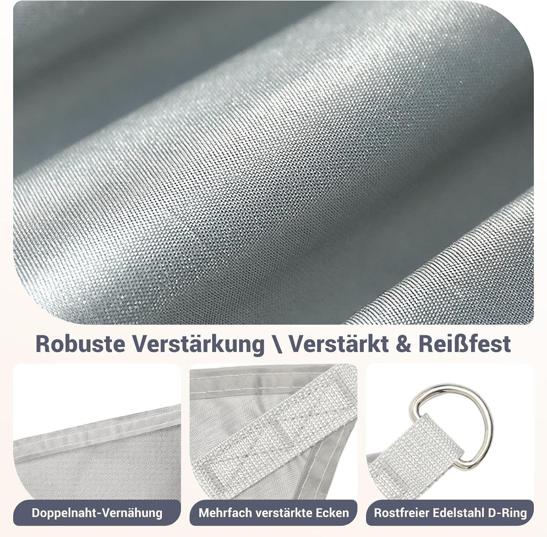 Sonnensegel 3x4m wasserdicht,Sonnenschutz Terrasse,Windschutz Wetterschutz Sonnensegel Rechteckig 42