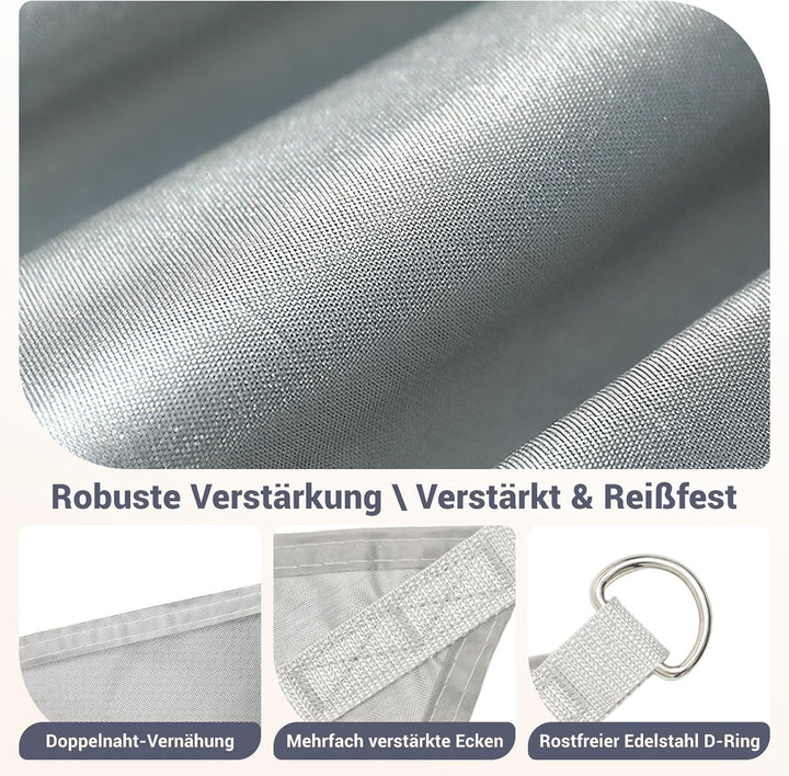 Sonnensegel 3x4m wasserdicht,Sonnenschutz Terrasse,Windschutz Wetterschutz Sonnensegel Rechteckig 42