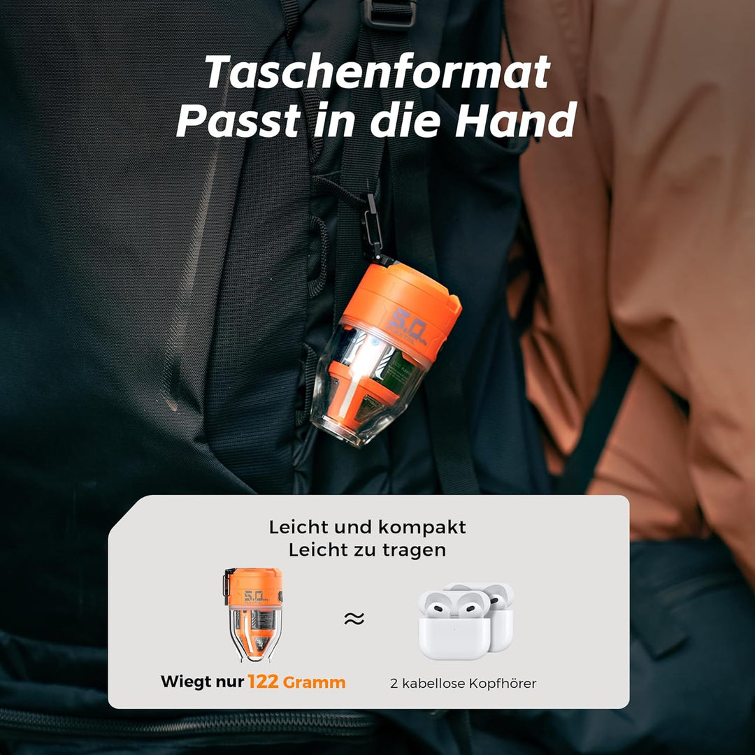 FLEXTAILGEAR MAX Pump 3 Tragbare Luftpumpe, 5,0 kPa, Beleuchtung, USB-Aufladung zum Aufblasen und En