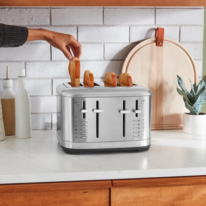 KitchenAid 5KMT4109ESX Toaster für 4 Scheiben, Manuelle Bedienung, 7 Bräunungsstufen, Extrabreite Sc